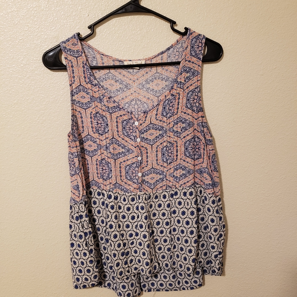 Womans multi patterned tank top